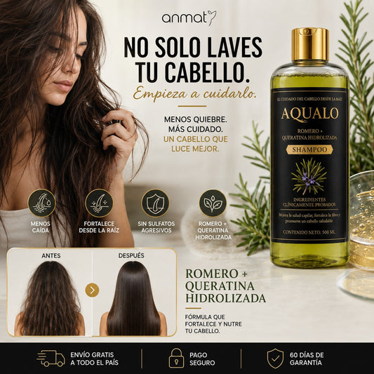 AQUALO SHAMPOO ROMERO + QUERATINA 100% RECOMENDADO